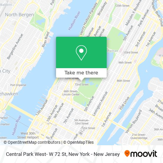 Mapa de Central Park West- W 72 St