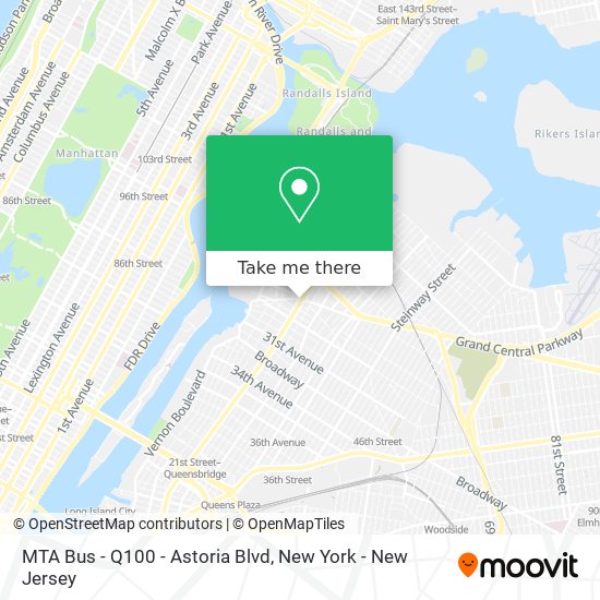 MTA Bus - Q100 - Astoria Blvd map