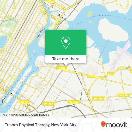 Mapa de Triboro Physical Therapy