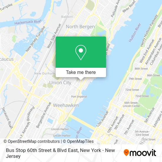 Mapa de Bus Stop 60th Street & Blvd East