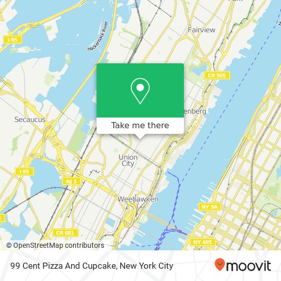 99 Cent Pizza And Cupcake map