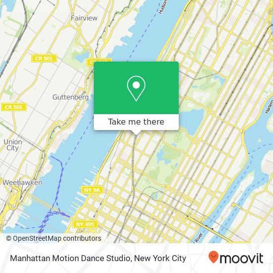 Mapa de Manhattan Motion Dance Studio