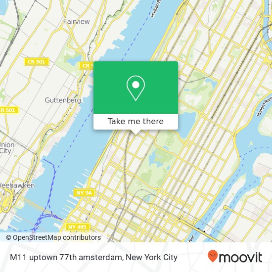 M11 uptown 77th amsterdam map