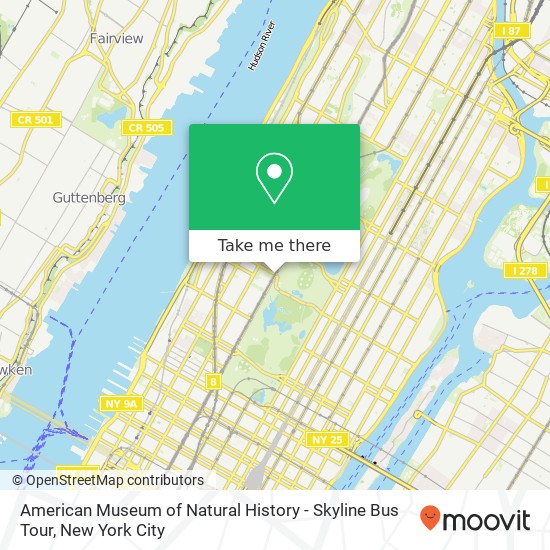 American Museum of Natural History - Skyline Bus Tour map