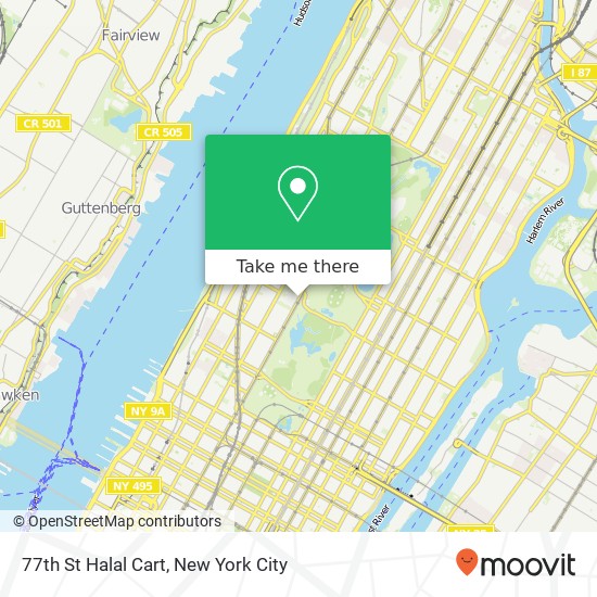 77th St Halal Cart map