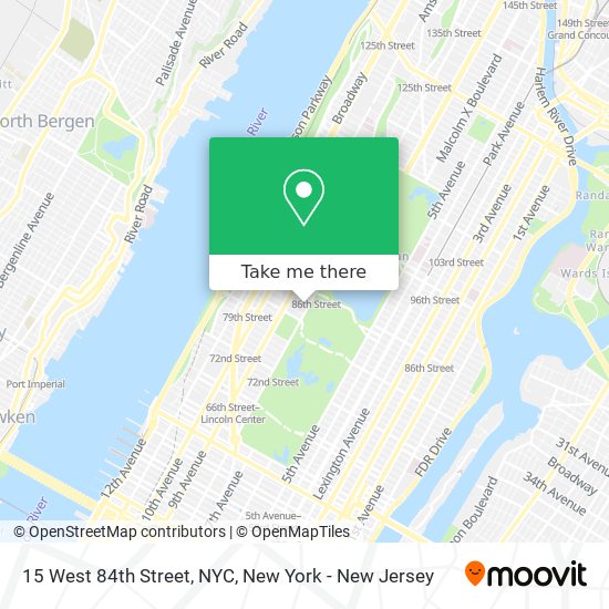 Mapa de 15 West 84th Street, NYC