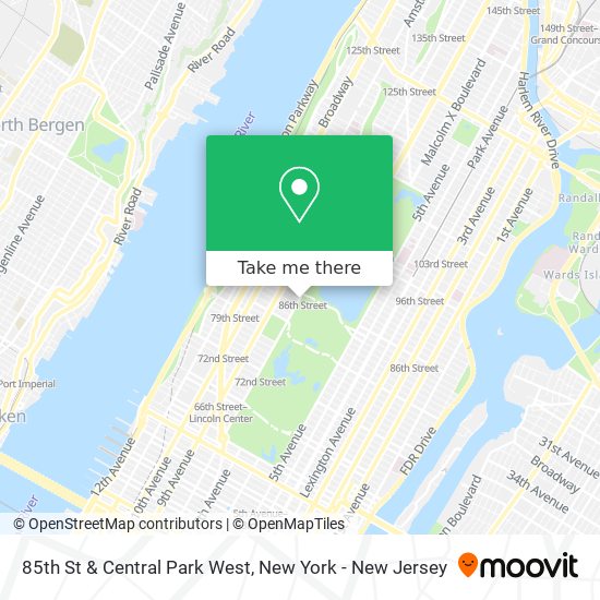 85th St & Central Park West map