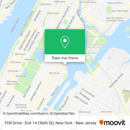 FDR Drive - Exit 14 (96th St) map