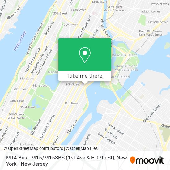 Mapa de MTA Bus - M15 / M15SBS (1st Ave & E 97th St)