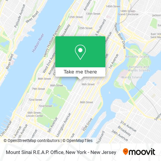 Mount Sinai R.E.A.P. Office map