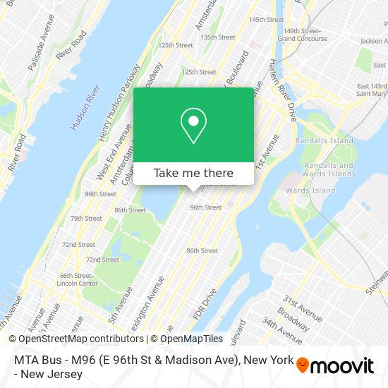 MTA Bus - M96 (E 96th St & Madison Ave) map