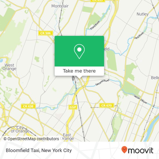 Bloomfield Taxi map