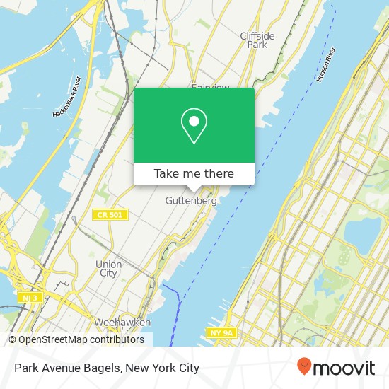 Mapa de Park Avenue Bagels