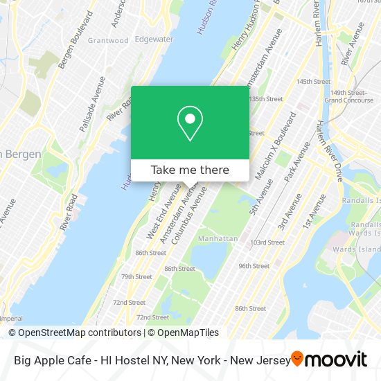 Mapa de Big Apple Cafe - HI Hostel NY