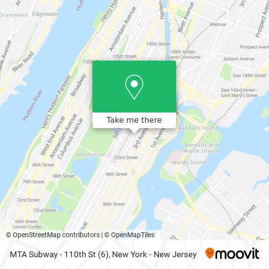 Mapa de MTA Subway - 110th St (6)