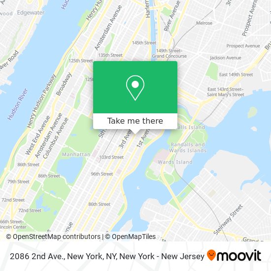 Mapa de 2086 2nd Ave., New York, NY