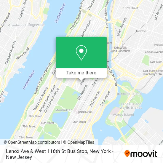 Lenox Ave & West 116th St Bus Stop map