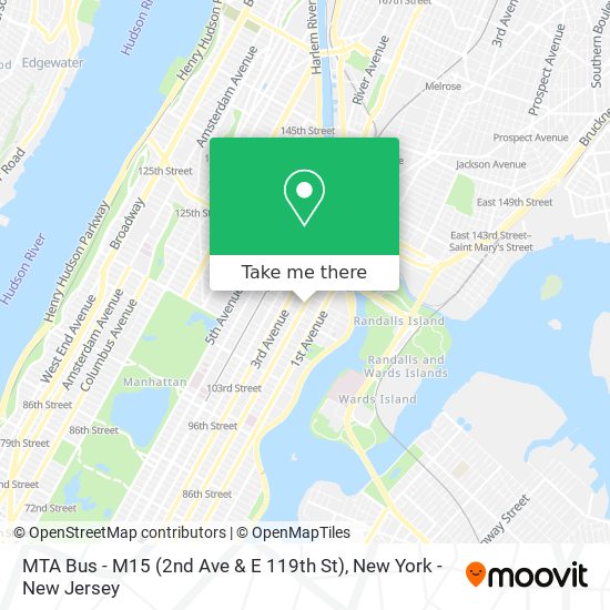 MTA Bus - M15 (2nd Ave & E 119th St) map