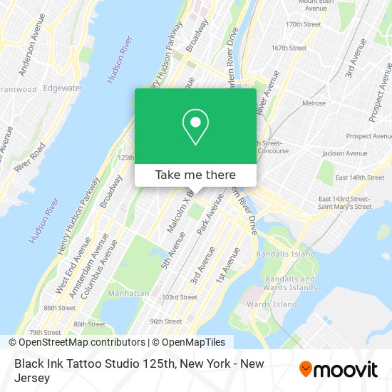 How to get to Black Ink Tattoo Studio 125th in Manhattan by Subway, Train or Bus?