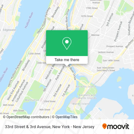 33rd Street & 3rd Avenue map