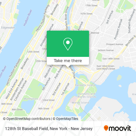 128th St Baseball Field map