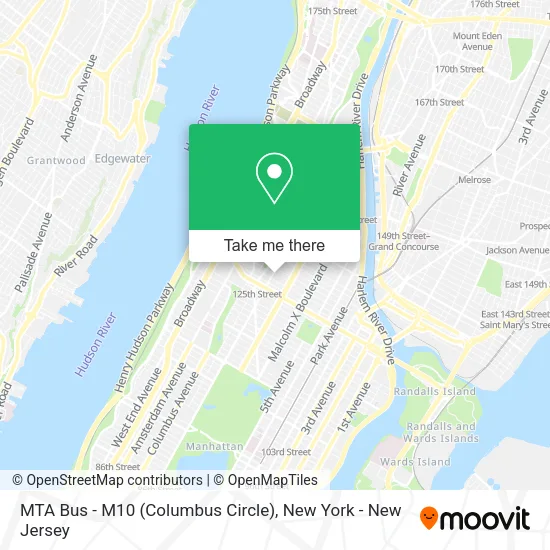 MTA Bus - M10 (Columbus Circle) map