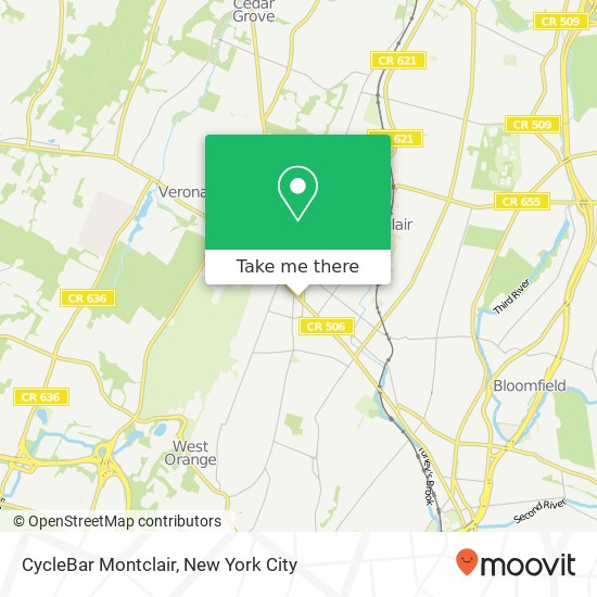 Mapa de CycleBar Montclair