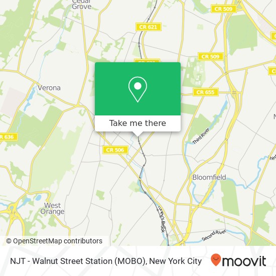 Mapa de NJT - Walnut Street Station (MOBO)