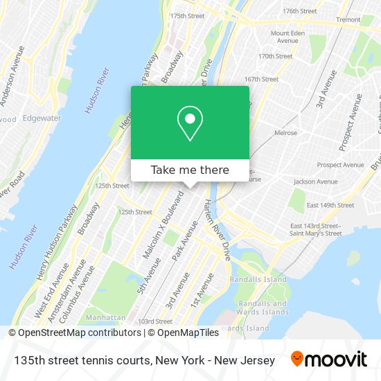 135th street tennis courts map