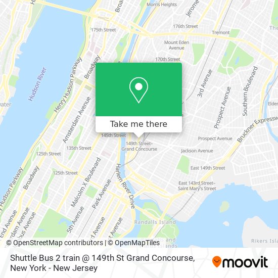 Mapa de Shuttle Bus 2 train @ 149th St Grand Concourse