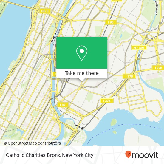 Catholic Charities Bronx map