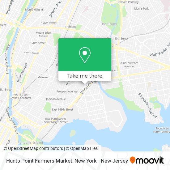 Mapa de Hunts Point Farmers Market