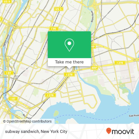 Mapa de subway sandwich