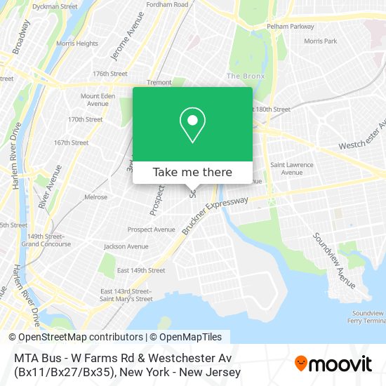 Mapa de MTA Bus - W Farms Rd & Westchester Av (Bx11 / Bx27 / Bx35)