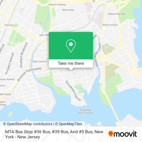 MTA Bus Stop #36 Bus, #39 Bus, And #5 Bus map