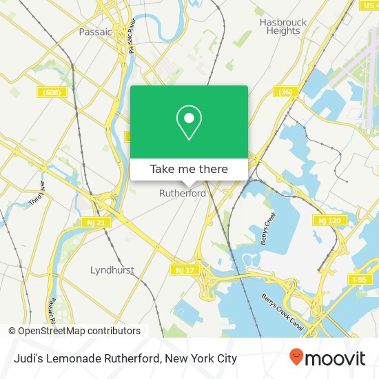 Judi's Lemonade Rutherford map