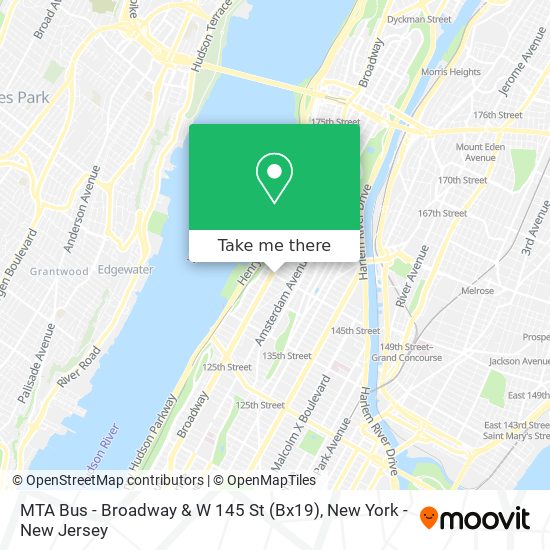 MTA Bus - Broadway & W 145 St (Bx19) map