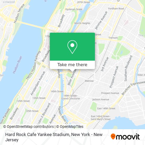 Mapa de Hard Rock Cafe Yankee Stadium