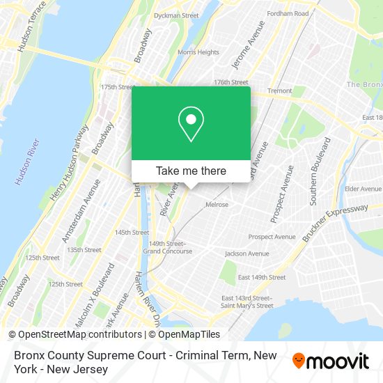 Bronx County Supreme Court - Criminal Term map