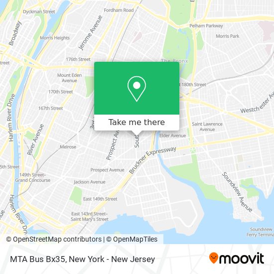 MTA Bus Bx35 map