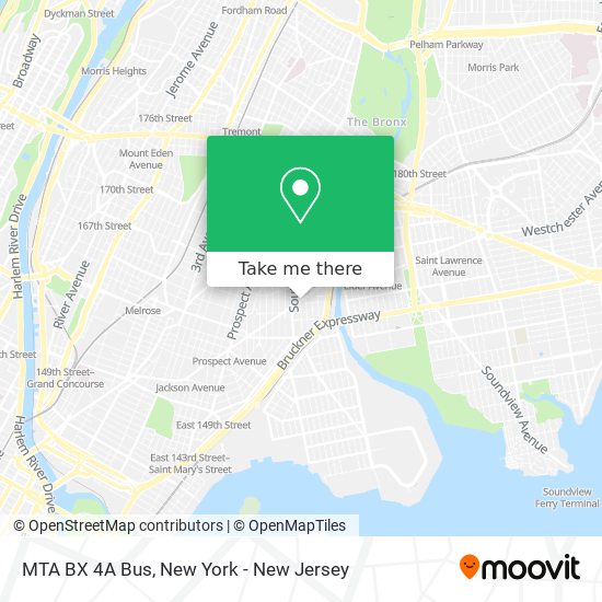Mapa de MTA BX 4A Bus