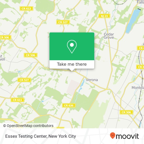 Mapa de Essex Testing Center