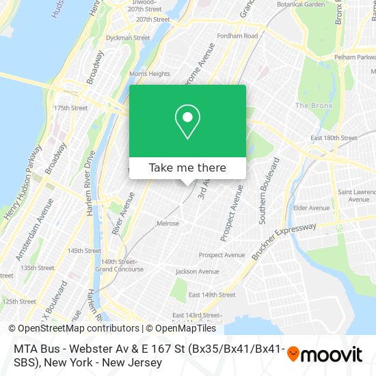 MTA Bus - Webster Av & E 167 St (Bx35 / Bx41 / Bx41-SBS) map