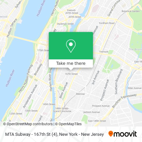 MTA Subway - 167th St (4) map