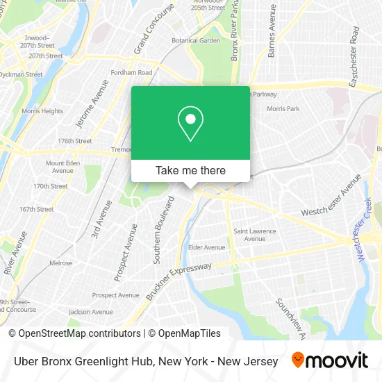 Uber Bronx Greenlight Hub map