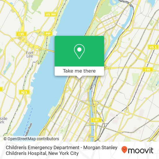 Mapa de Children's Emergency Department - Morgan Stanley Children's Hospital