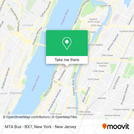 MTA Bus - BX7 map