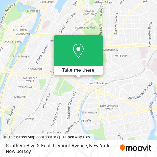 Southern Blvd & East Tremont Avenue map