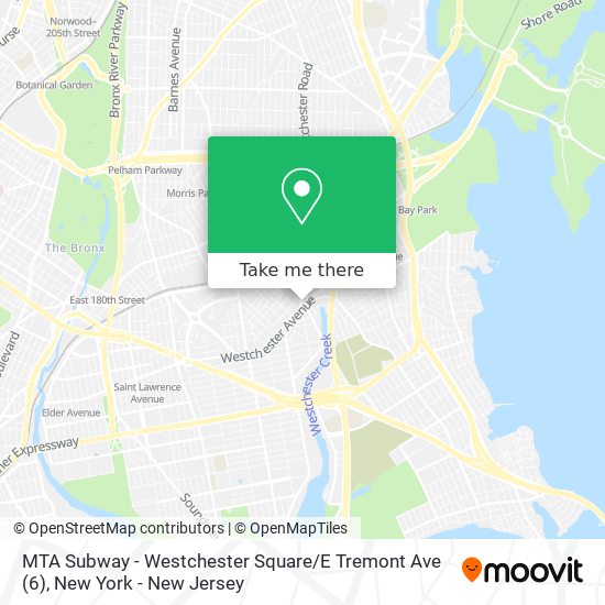 MTA Subway - Westchester Square / E Tremont Ave (6) map