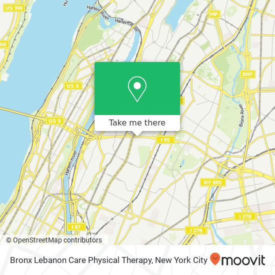 Bronx Lebanon Care Physical Therapy map